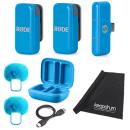 Rode Wireless Micro Drahtloses Mikrofon-System USB-C Blau mit Tuch