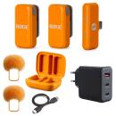 Rode Wireless Micro Mikrofon-System USB-C Orange mit Netzteil