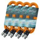 keepdrum Mikrofonkabel XLR 3-polig 6m Orange 4 Stück