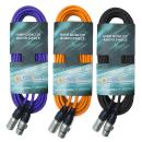 keepdrum Mikrofonkabel Set XLR 10m Orange Lila Schwarz